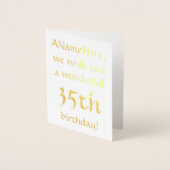 Einfache Gold Foil 35. Geburtstag Grußkarte Folienkarte (Vorderseite)