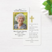 Einfache Gold Foto Beileid Beerdigungskarte (Schreibtisch)