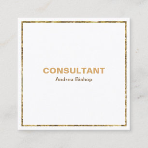 Einfache Gold Frame Classic Square Business Card Quadratische Visitenkarte