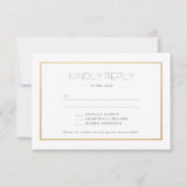 Einfache Gold Frame Hochzeit Rsvp Antwortkarte - B (Vorderseite)