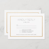 Einfache Gold Frame Hochzeit Rsvp Antwortkarte - B (Vorne/Hinten)