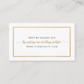Einfache Gold Frame Hochzeit RSVP Online-Karte Begleitkarte (Vorderseite)