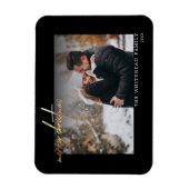 Einfache Gold Frohe Weihnachts Black Card Magnet (Vertikal)
