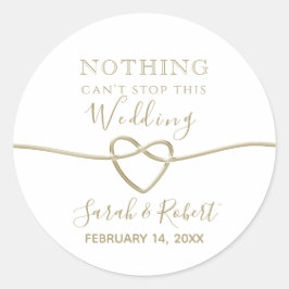 Einfache Gold-Gastgeschenk Hochzeit Runder Aufkleber