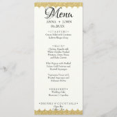 Einfache Gold Glitzer Name Datum Hochzeitsessen hi Menükarte (Vorderseite)