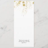 Einfache Gold Glitzer Name Datum Hochzeitsessen hi Menükarte (Rückseite)