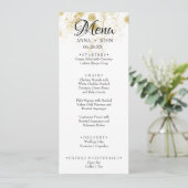 Einfache Gold Glitzer Name Datum Hochzeitsessen hi Menükarte (Stehend Vorderseite)