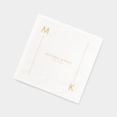 Einfache Gold-Grenze für Monogramm-Linken Servietten Mit Folie (Links)