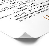 Einfache Gold Handschrift Open Bar Menu-Anmeldung Poster (Ecke)