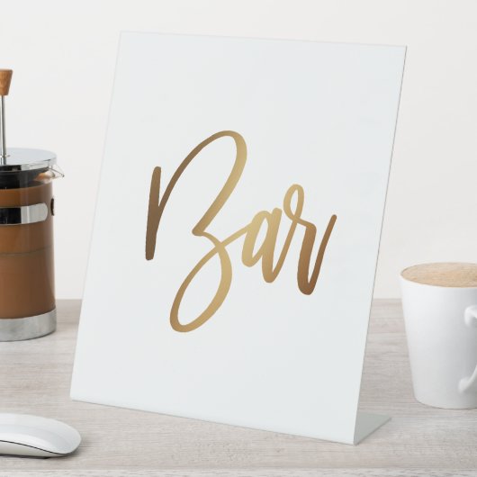 Einfache Gold Handschrift Typografie Bar Sockelschild (In Situ)