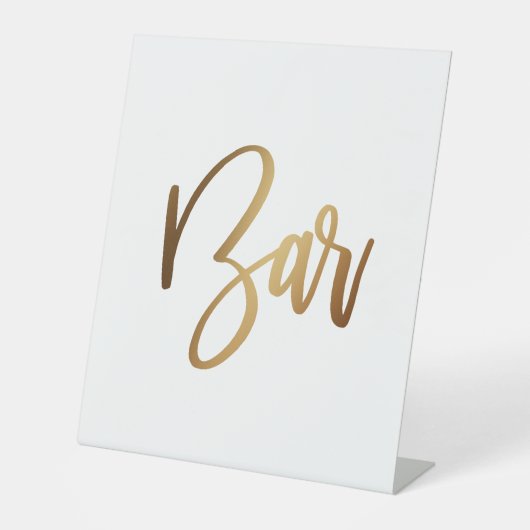 Einfache Gold Handschrift Typografie Bar Sockelschild (Vorderseite)