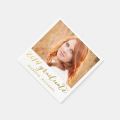 Einfache Gold handschriftlich | Abschluss Paper Na Serviette (Ecke)