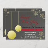 Einfache Gold Happy New Year Cards Einladung (Vorne/Hinten)