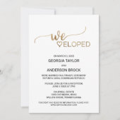 Einfache Gold-Kalligrafie-Eloption Einladung (Vorderseite)