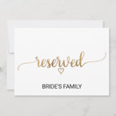 Einfache Gold-Kalligrafie-Hochzeit vorbehaltenes Z Einladung (Vorderseite)