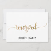 Einfache Gold-Kalligrafie-Hochzeit vorbehaltenes Z Einladung (Rückseite)