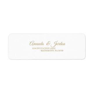 Einfache Gold-Kalligrafie-Rücksendeadresse