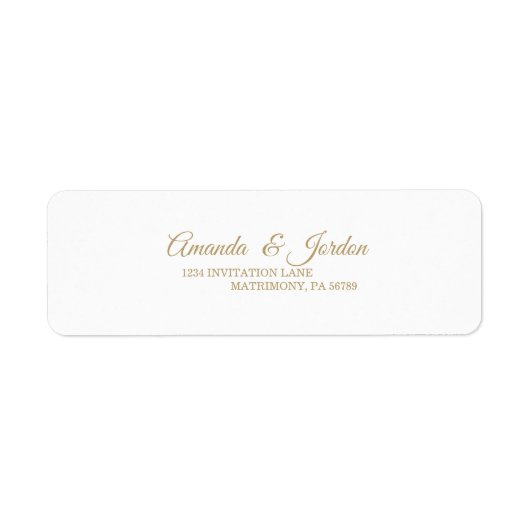 Einfache Gold-Kalligrafie-Rücksendeadresse (Vorne)