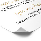 Einfache Gold-Kalligrafie-Signatur-Getränke unterz Poster (Ecke)