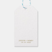 Einfache Gold-Kalligrafie White Wedding-Geschenk-T Geschenkanhänger (Rückseite)