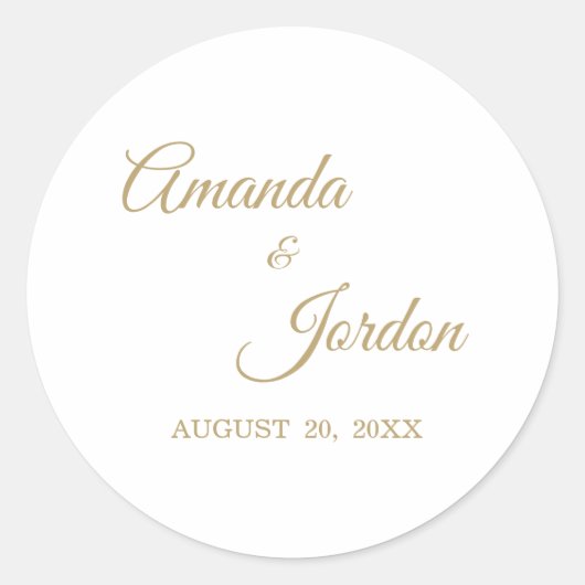 Einfache Gold-Kalligraphie-Aufkleber Runder Aufkleber (Vorderseite)