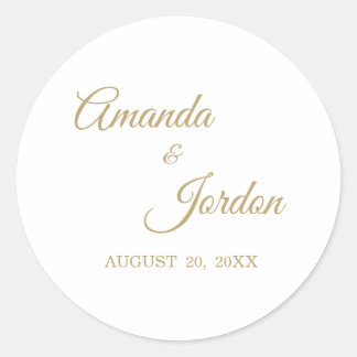 Einfache Gold-Kalligraphie-Aufkleber Runder Aufkleber