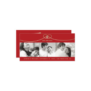 Einfache Gold Knot Double Happy 3 Foto Chinesisch Save The Date
