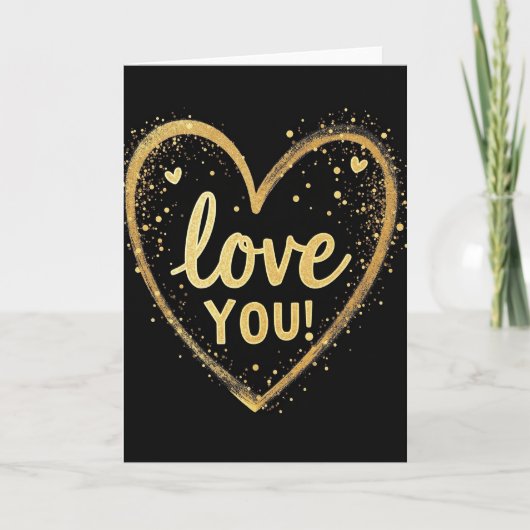 Einfache Gold Liebst du Herz Karte (Vorderseite)