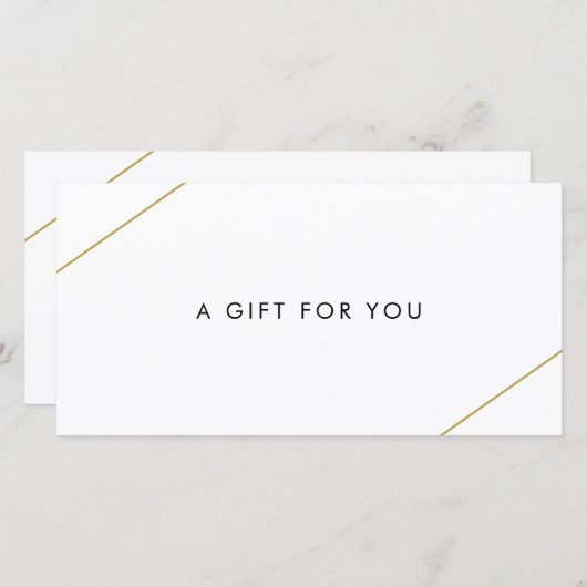 Einfache Gold Lines Modernes Geschenkgutschein (Vorne/Hinten)