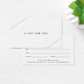 Einfache Gold Lines Modernes Geschenkgutschein (Schreibtisch)