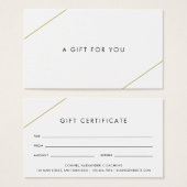 Einfache Gold Lines Modernes Geschenkgutschein (Vorne & Hinten)
