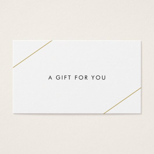 Einfache Gold Lines Modernes Geschenkgutschein (Vorderseite)