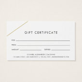 Einfache Gold Lines Modernes Geschenkgutschein (Rückseite)