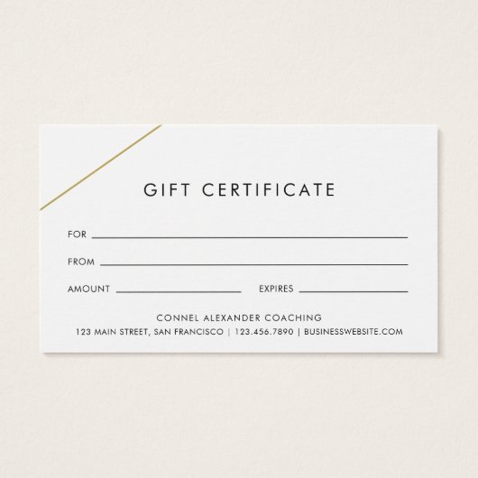 Einfache Gold Lines Modernes Geschenkgutschein (Rückseite)