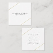 Einfache Gold Linien modern Quadratische Visitenkarte (Vorne/Hinten)