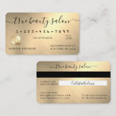 Einfache Gold Metallic Signature Script Kreditkart Visitenkarte (Vorne/Hinten)