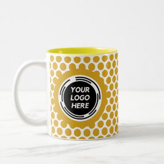 Einfache Gold-Minimal-Firmenlogos Zweifarbige Tasse