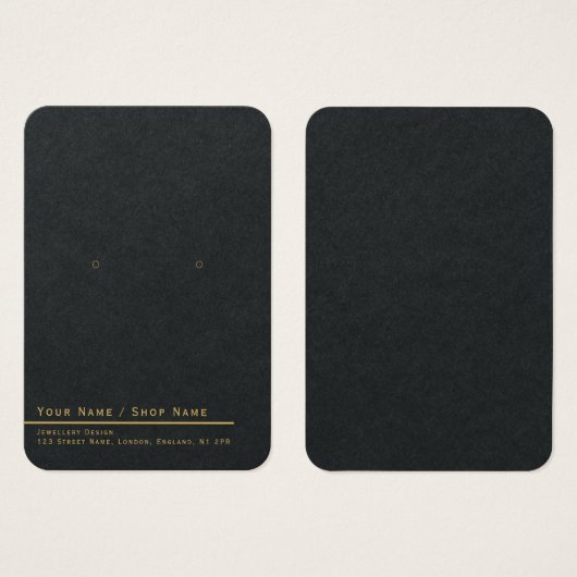 Einfache Gold-Minimal-Ohrring-Grafikkarte (Vorne & Hinten)