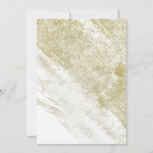 Einfache Gold Minimalistisch Baby Dusche Einladung (Rückseite)