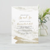 Einfache Gold Minimalistische Sippe and See Einladung (Stehend Vorderseite)