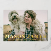 Einfache Gold Moderne Foto Abschluss Ankündigung (Vorderseite)