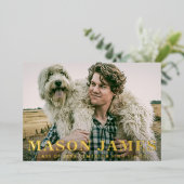 Einfache Gold Moderne Foto Abschluss Ankündigung (Stehend vorne)