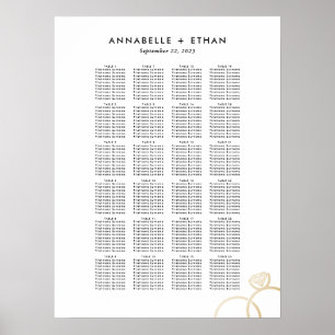 Einfache Gold Moderne Rings Hochzeitskarte Poster