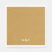 Einfache Gold Monogram 50. Hochzeitstag Serviette (Vorderseite)