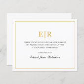 Einfache Gold Monogram Beerdigung Budget Danke Kar (Vorne/Hinten)