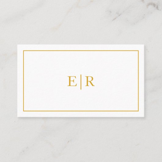 Einfache Gold Monogram Berufliche Elegant Visitenkarte (Vorderseite)