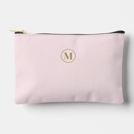 Einfache Gold Monogram Blush Pink Feminine Girl Zubehörtasche (Vorderseite)