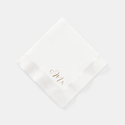 Einfache Gold Monogram Combo Schriftart Hochzeitsc Serviette (Ecke)