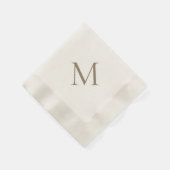 Einfache Gold Monogram Creme Cocktail Serviette (Ecke)