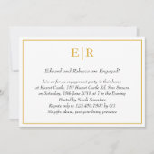 Einfache Gold Monogram Elegante Engagement Party Einladung (Vorderseite)